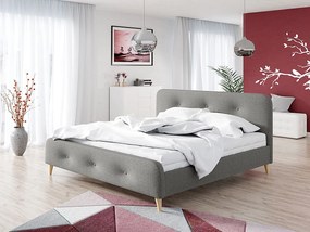 Pat matrimonial 160 cm Lomaha New (Gri) (cu somieră). Promo -17%. 1104272