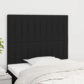 vidaXL Tăblii de pat, 2 buc, negru, 80x5x78/88 cm, textil