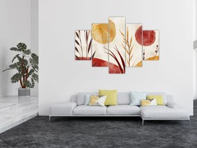 Tablou - Plante și cercuri (150x105 cm)