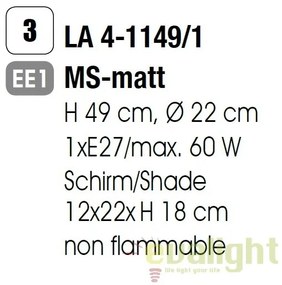 Veioza / Lampa de masa stil clasic H49cm Kara LA 4-1149/1 satin OR