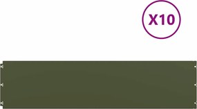 vidaXL Borduri de gazon 10 buc Verde olive Oțel laminat la rece