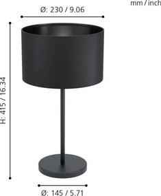 Eglo 99045 - Lampă de masă MASERLO 1xE27/40W/230V