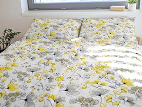 Lenjerie de pat crep cu frunze