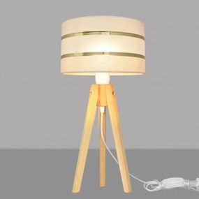 Lampă de masă HELEN 1xE27/15W/230V crem/auriu/pin