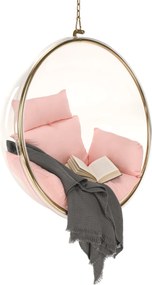 Scaun suspendat, transparent/ auriu/ roz, BUBBLE NEW TIP 1