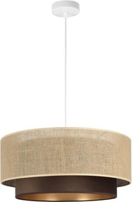 Lustră suspendată pe cablu SARTA 1xE27/60W/230V Ø 45 cm maro/iută