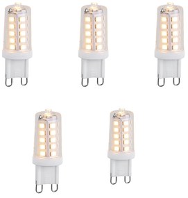 Set de 5 becuri LED G9 reglabile în 3 trepte, 3W, 250lm, 2700K