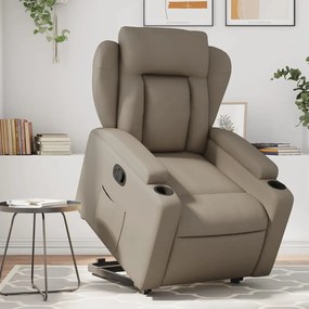 vidaXL Fotoliu rabatabil cu ridicare, cappuccino, piele ecologică