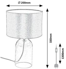 Rabalux 74047 - Lampă de masă LUXIN 1xE14/40W/230V Ø 20 cm