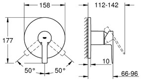 Baterie dus incastrata Grohe Lineare pentru corp ingropat crom lucios