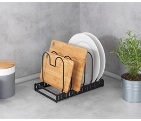 Suport veselă bucătărie Wenko Basic, negru