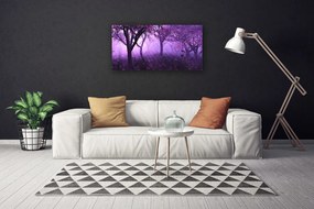 Tablou pe panza canvas Copaci Natura violet roz