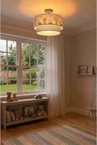 Brilagi-LED Lustră aplicată pentru copii BOBO, 1xE27/60W/230V, Ø 40 cm, crem/albastru, cu ursuleț