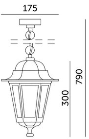 Lustră de exterior pe lanț 1xE27/60W/230V IP44 alb