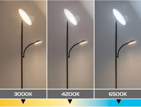 Rabalux 74084 - Lampă de podea LED dimabilă HALINA 23W/230V 3000/4200/6500 neagră