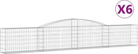 vidaXL Coșuri gabion arcuite 6 buc, 400x30x60/80 cm, fier galvanizat
