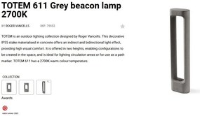 Stalp LED de exterior IP55 TOTEM 60cm Grey 2700K