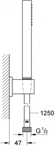 Set de dus, Grohe Euphoria Cube Stick, cu para, agatatoare si furtun, crom, 27702000