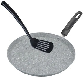 Tigaie pentru clatite Bohmann BH 1010-26 MRB, 26 cm, Acoperire marmura, Spatula, Gri