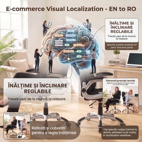 Vinsetto Scaun de Birou Ergonomic din Material Tip In, cu Suport Lombar, Înălțime Reglabilă, Funcție Balans, Negru | Aosom Romania