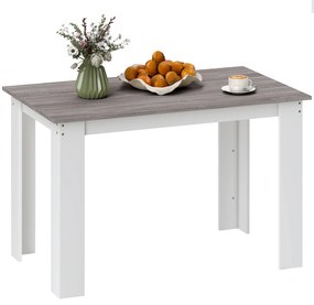 HOMCOM Masă Modernă de Dining pentru 4-6 Persoane 120x69x75 cm Gri și Alb | Aosom Romania