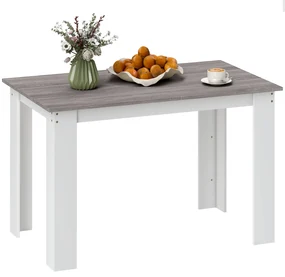 HOMCOM Masă Modernă de Dining pentru 4-6 Persoane 120x69x75 cm Gri și Alb | Aosom Romania
