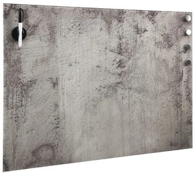 Tabla magnetica de perete, 80 x 60 cm, sticla Beton, 80 x 60 cm