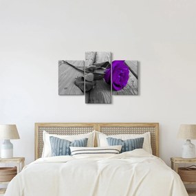 Tablou - Trandafir violet cu tulpina verde (90x60 cm)