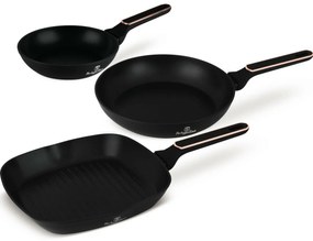 BerlingerHaus Set de tigăi cu suprafață din titan Black Rose, 3 buc.