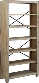 vidaXL Bibliotecă cu 6 rafturi, 80x30x170 cm, lemn masiv de acacia