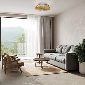 Lustra LED cu Ventilator si telecomanda HIMALAYA Mini lemn