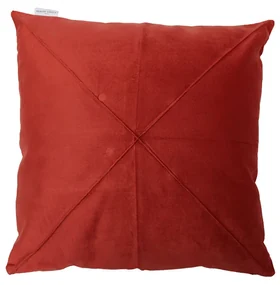 Fata de perna decorativa Clayton, aspect de catifea, cu fermoar, 45x45 cm, bordo