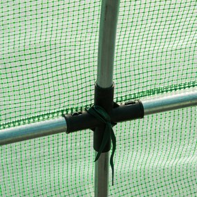 Outsunny Seră de Grădină Tunel 8 m² 4L x 2l x 1,9H m Oțel galvanizat renforțat diametru 2,4 cm + Polietilenă cu densitate ridicată ferestre ușă Verde | Aosom Romania