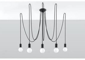 Lustră pe cablu EDISON 5 5xE27/60W/230V negru