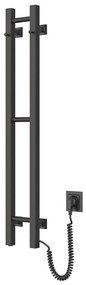 Radiator portprosop electric SILOUETTE 187W/230V 101,1 cm IP44 negru dreapta dreptunghiular