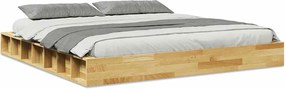 vidaXL Cadru de pat fără saltea 180x200 cm din lemn masiv de stejar