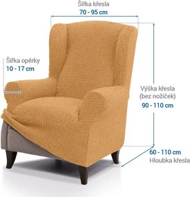Nueva Textura Huse super elastice RUBINIA aurii fotoliu clasic (l. 70 - 95 cm)