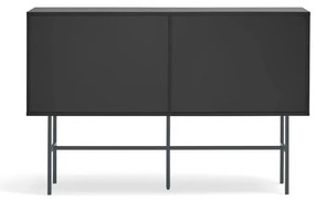 Comodă antracit joasă cu ușă glisantă negru-gri 140x91 cm Nube – Teulat
