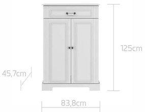 Comoda eleganta Ines alb H125 cm