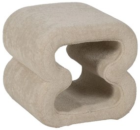 Taburet bej cu tapițerie din țesătură bouclé – Ixia