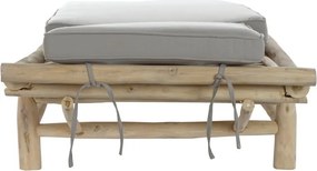 Sezlong de exterior din lemn de tec cu perna inclusa, " Natura Bed "
