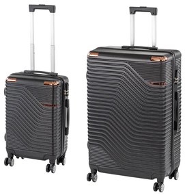 TraveLux Urban X gurulós bőrönd szett fekete