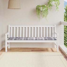vidaXL Pernă bancă de grădină, gri carouri, 180x50x4 cm, textil Oxford