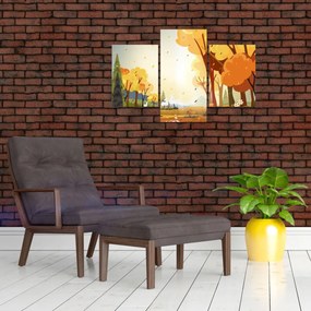 Tablou - Peisaj de toamnă, ilustrație (90x60 cm)