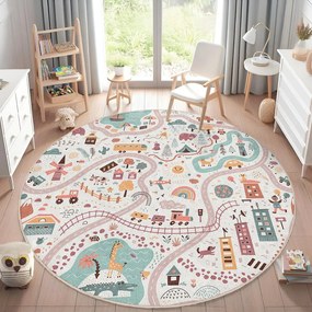 Covor de joacă pentru copii lavabil ø150 cm Furry World – Mila Home