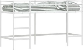 vidaXL Cadru de pat supraetajat pentru copii Alb 74,5 x 190 cm Oțel
