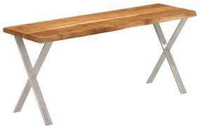 vidaXL Bancă cu margini naturale 105 cm, lemn masiv de acacia