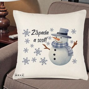 Perna Decorativa Zapada a Sosit Om de Zapada, 40x40 cm, Crem Reliefat, Husa Detasabila, Perna Inclusa, BEKZ®