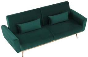 Canapea extensibilă, material textil Velvet smarald, FASTA