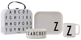 Set de luat masa pentru copii din 3 piese cu valiză Design Letters Classics Z